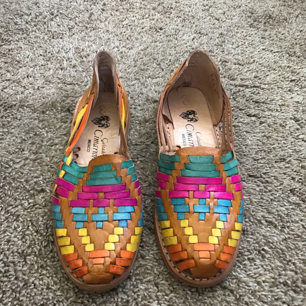 Sandals | NWOT Colorful Leather Mexican Huaraches - Picture 2 of 6